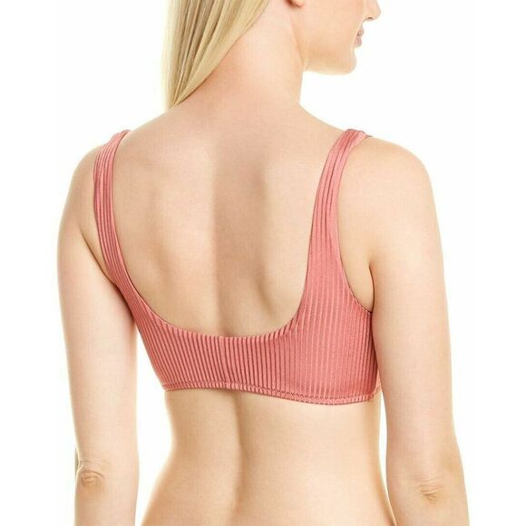Tori Praver Kaye Rose Ribbed Scoop Neck Bikini Top Size XS $99 - Picture 5 of 9